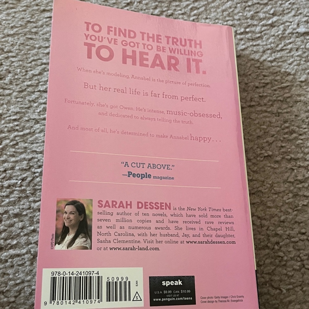Sarah Dessen 'Just Listen' Book - Picture 2 of 6